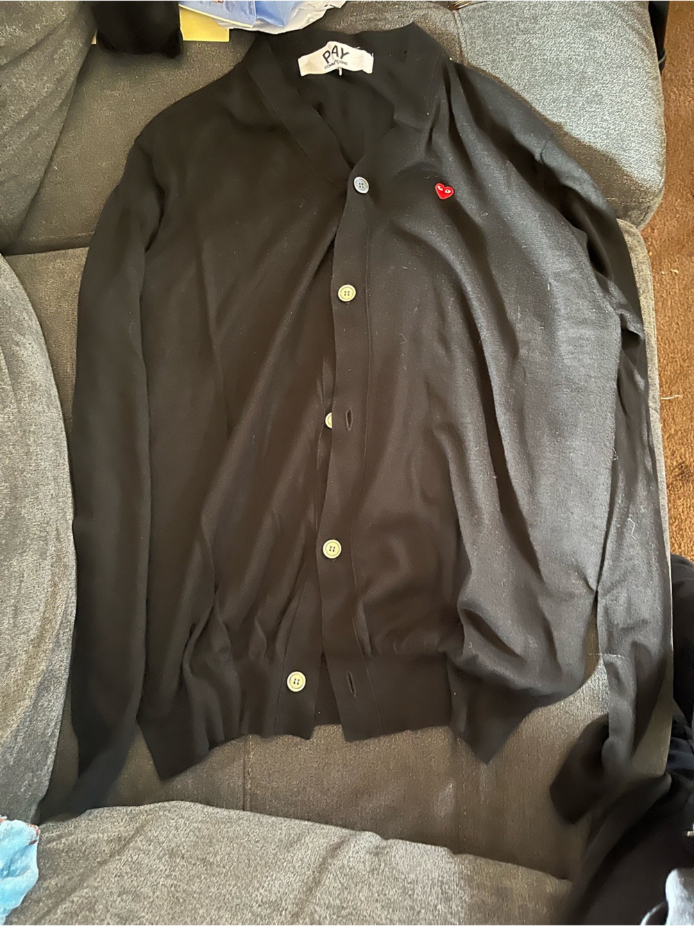 Comme des garçons small red heart cardigan size xxl